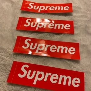 SUPREME red logo stickers set of 4